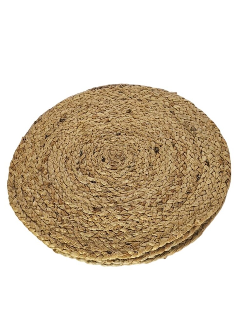 4 Braided Hemp Rope Placemats 16" Boho Stitched Table Mats farmhouse cottage - Picture 1 of 7